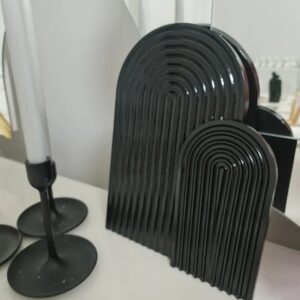 Dekoratif siyah gökkuşağı 2'li tabak