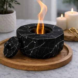 Ateş çukuru siyah mermer efektli